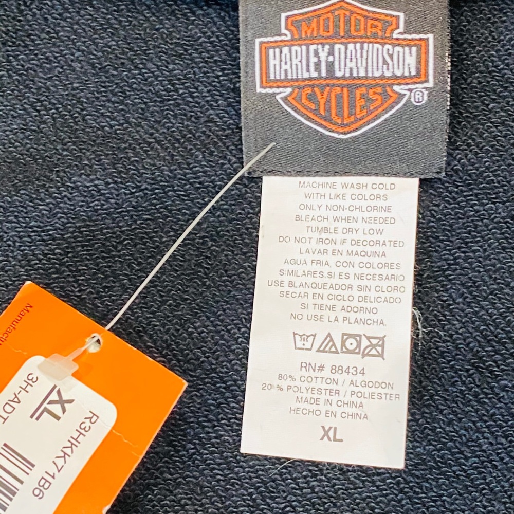 Harley Davidson zip up sweatshirt XL NWT - Picture 3 of 9